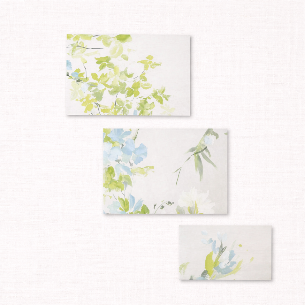 Briefumschläge aus Tapete – 4 Stück, Floral, hellgrün, blau, hellgrün mit einzigartigem Charme