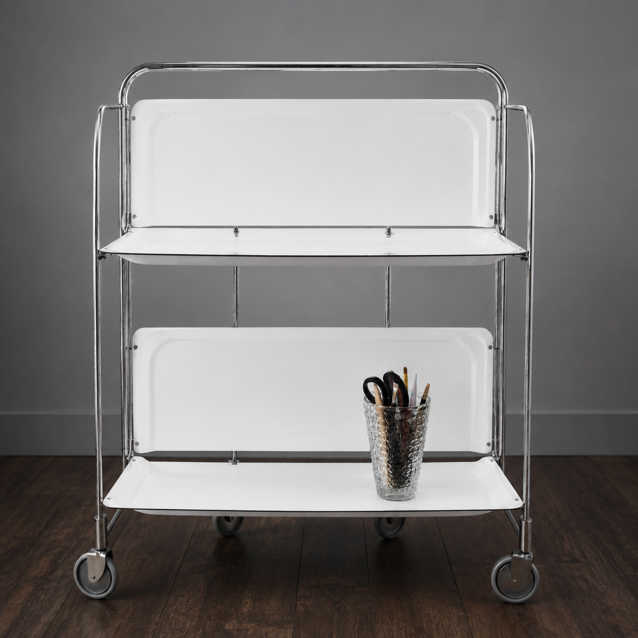 Dinettwagen im Retro-Design – Weiß/Chrom (Vintage)