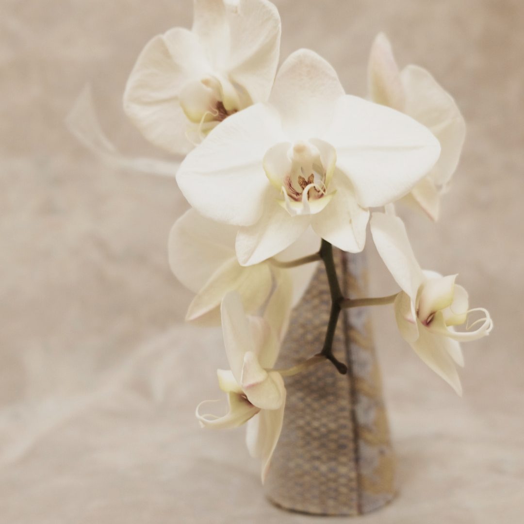 Stoffvase - GL1 – Upcycling – Hahnentritt/Flieder/kariert/natur