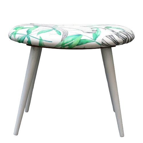 Hocker 60s weiss/grün Style