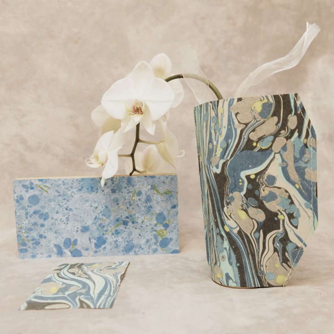 Paket Interior - GL1 – Upcycling – Tapetenvase, Tapetenbild und Tapetenpostkarte