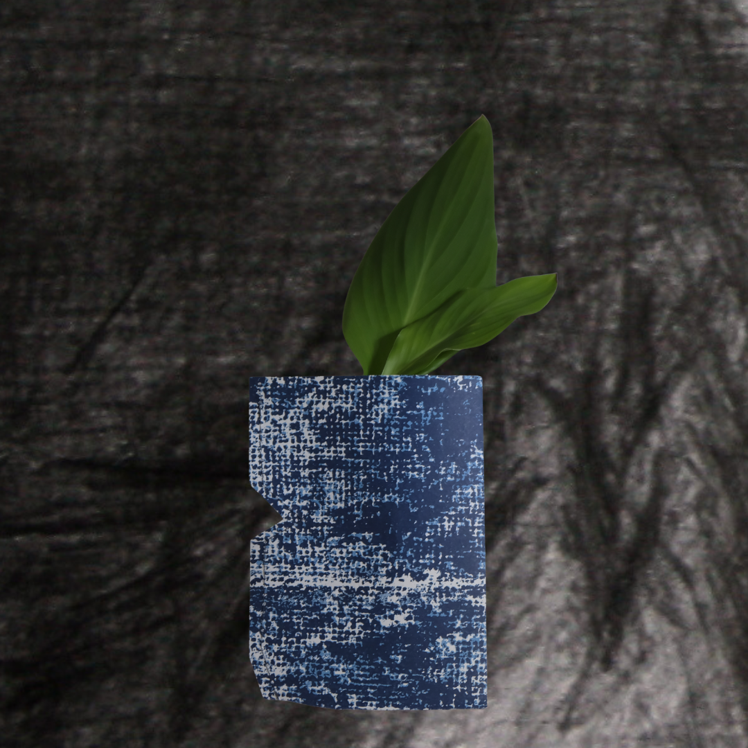 Tapetenvase Pixel, Siebdruck, Blau – tecmedia/dRT