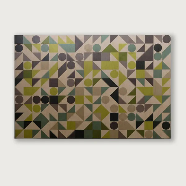 YAGEMEDIA Grafik „KQD“ Grün/Grau – Minimalistische Eleganz in Form und Farbe