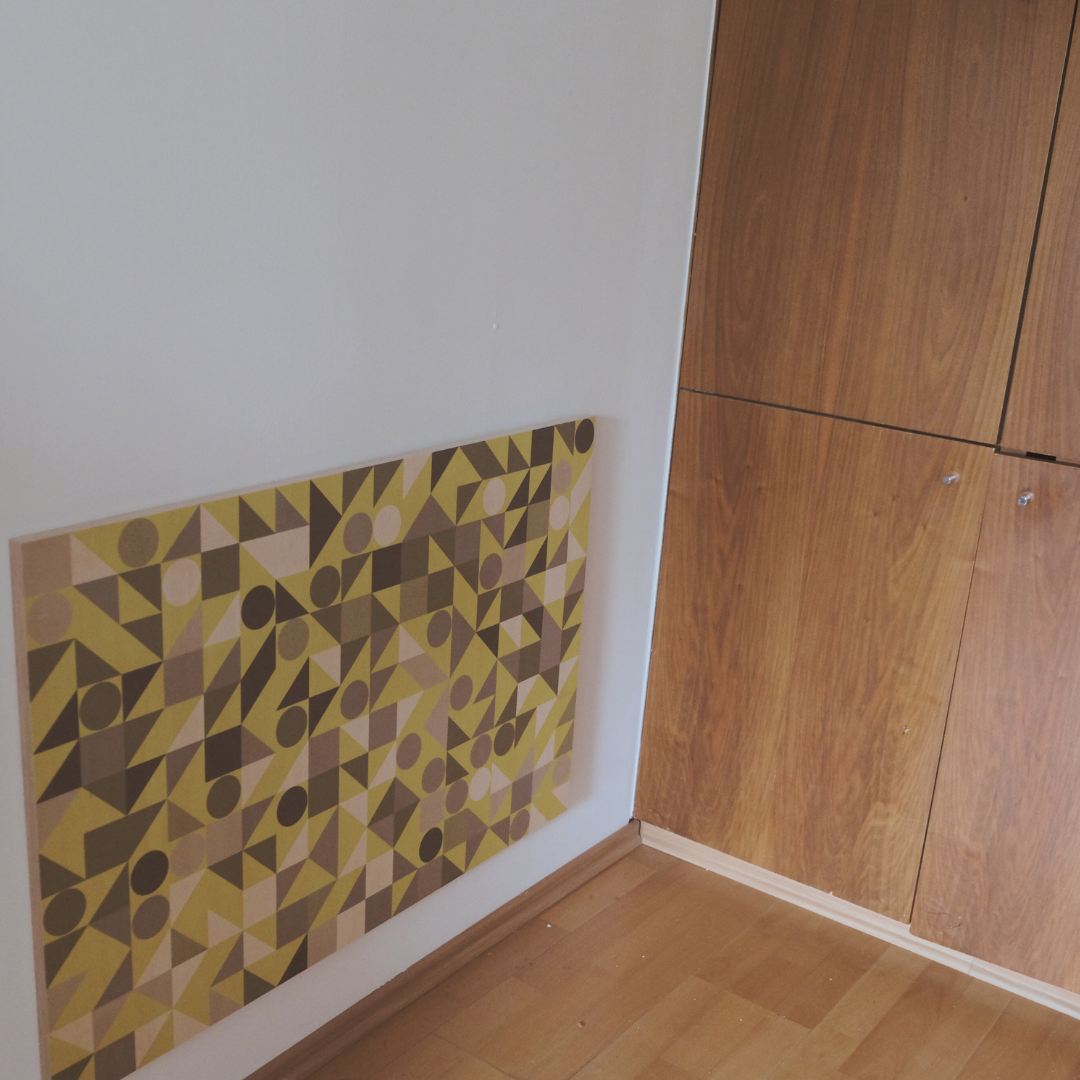 YAGEMEDIA Grafik „KQD“ Gelb/Grün – Geometrische Kunst in perfekter Harmonie