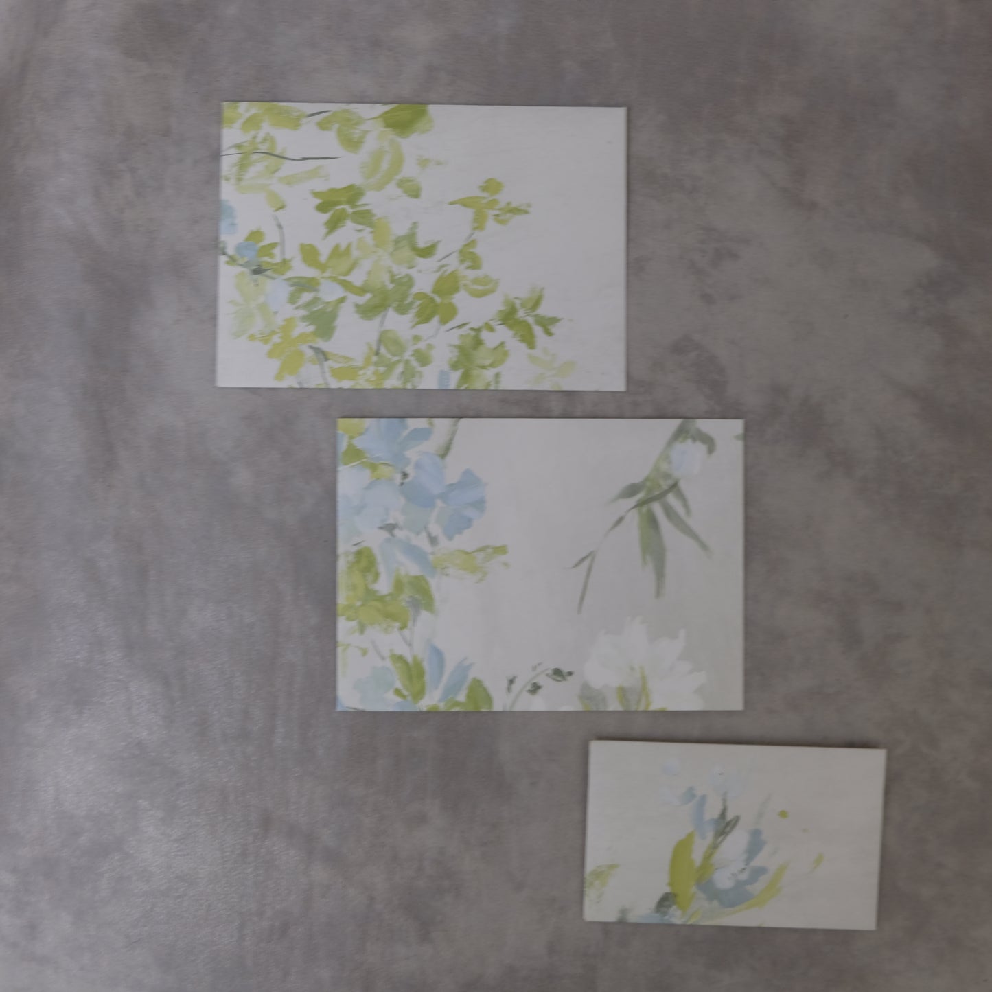 Briefumschläge aus Tapete – 4 Stück, Floral, hellgrün, blau, hellgrün mit einzigartigem Charme