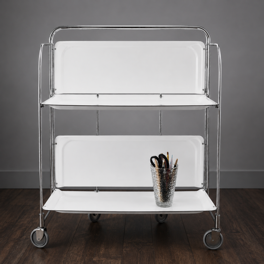 Dinettwagen im Retro-Design – Weiß/Chrom (Vintage)