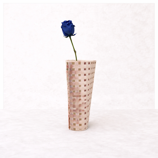 Stoffvase - GL1 – Upcycling – Pixel/Floral/Rose