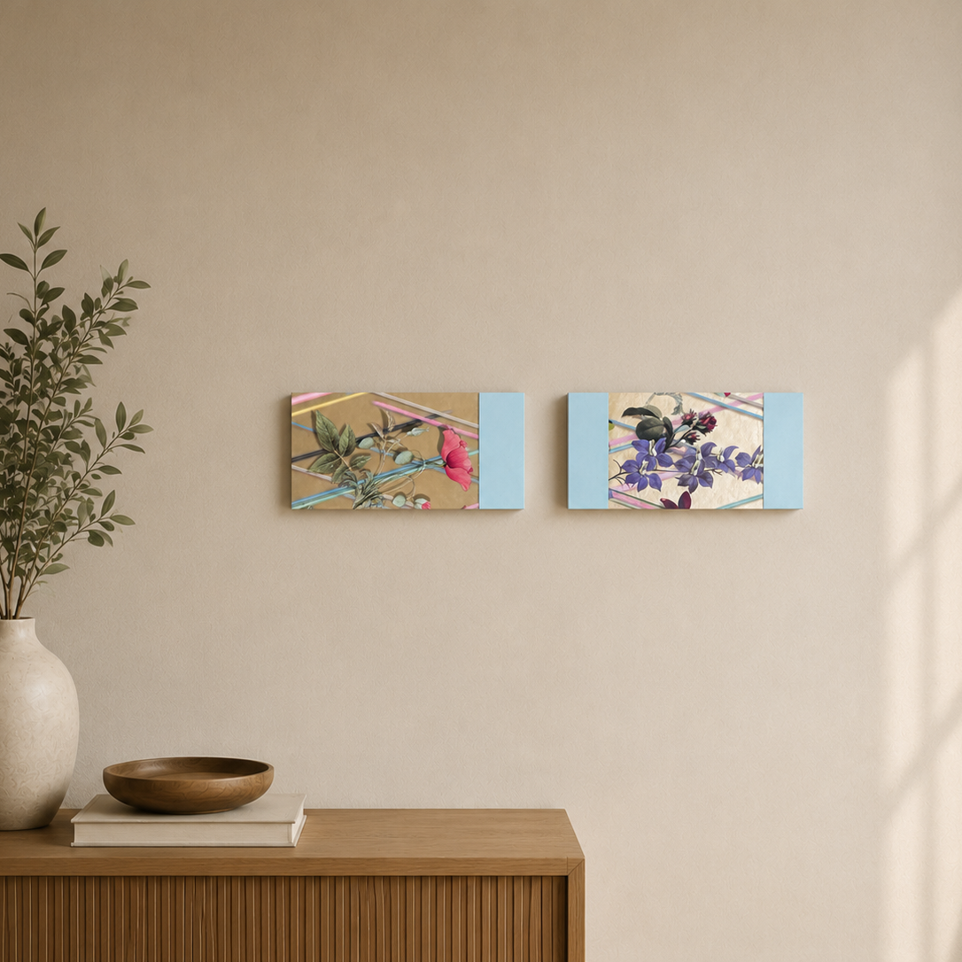 Tapetenbilder „Mohn/Lila“ – 2er-Set mit stilvollen Akzenten