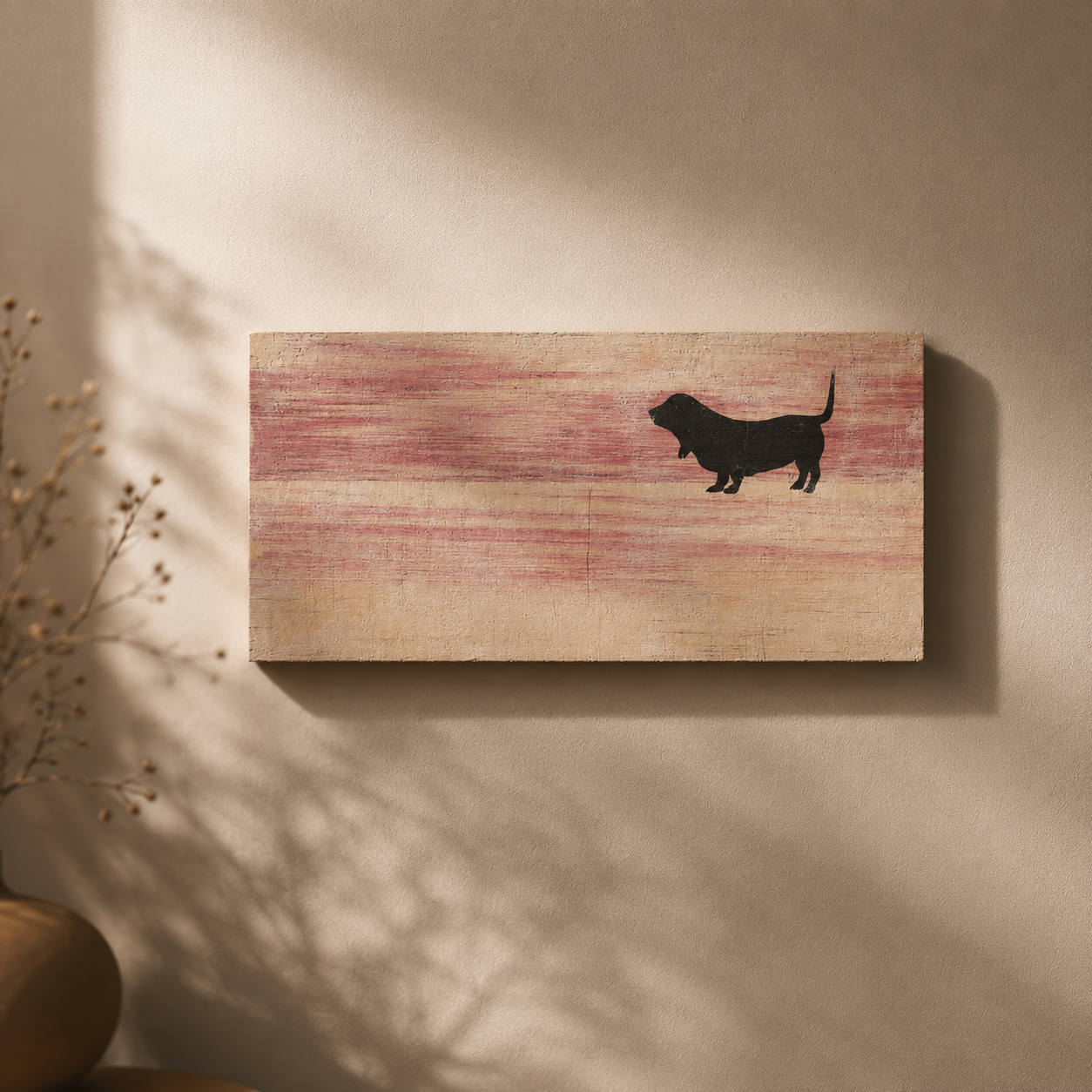 YAGEMEDIA Grafik „Dogs“ – Dackel-Porträt auf Birke