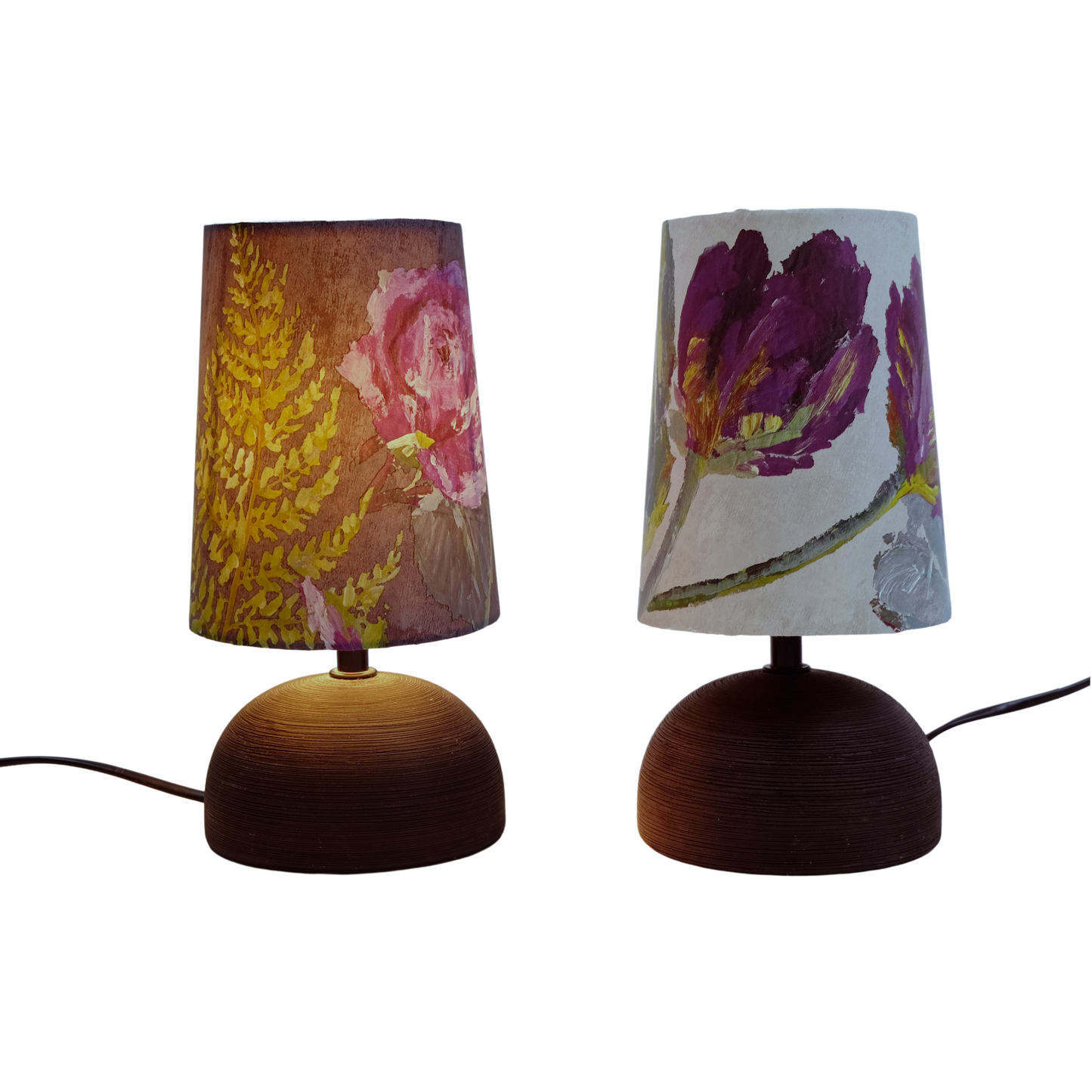 Nachttischlampen mit floraler Tapete – Elegantes Upcycling für dein Zuhause