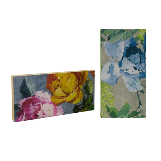 Tapetenbilder „Floral/Blau“ – 2er-Set mit stilvollen Akzenten