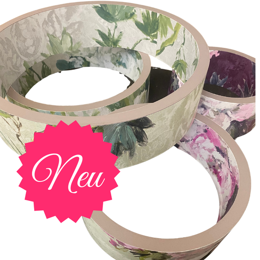 4er Set: Runde Regale, Upcycling aus Tapete – Exklusiv