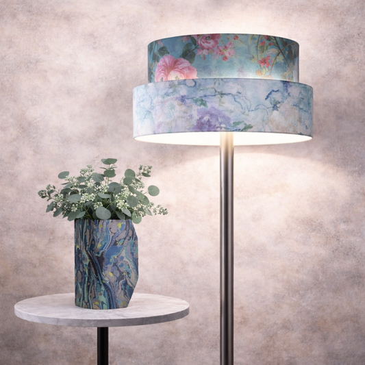 Tapetenlampenschirm_und Regale, yagetecmedia-variabel »Wandblüte« yagemedia