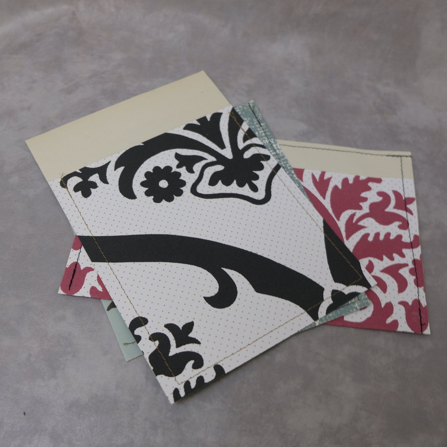 Genähte Umschläge aus Tapete – diverse Größen, insgeamt 5 Stück