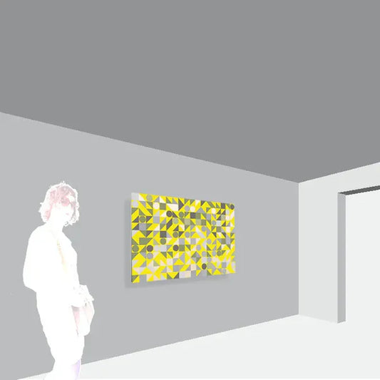 YAGEMEDIA Grafik „KQD“ Gelb/Grün – Geometrische Kunst in perfekter Harmonie