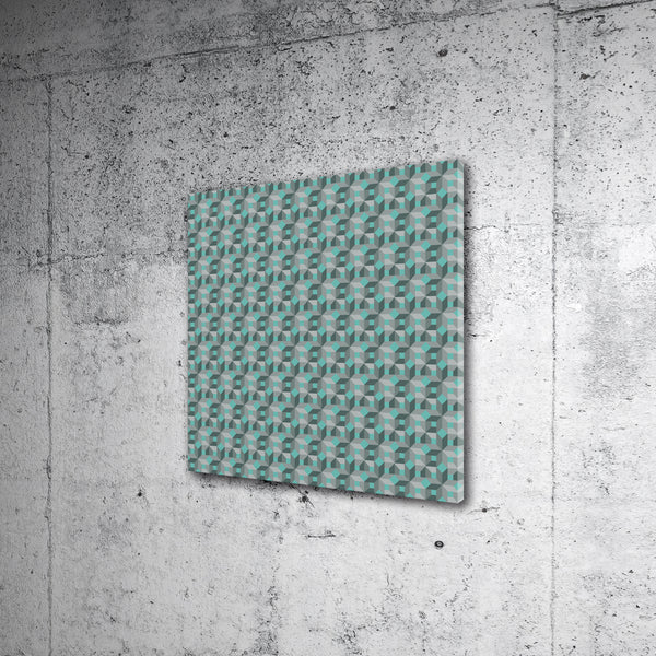 YAGEMEDIA Grafik „Basic, Quadrat, Raute; hellblau/grau“ – Minimalistische Kunst auf Leinwand