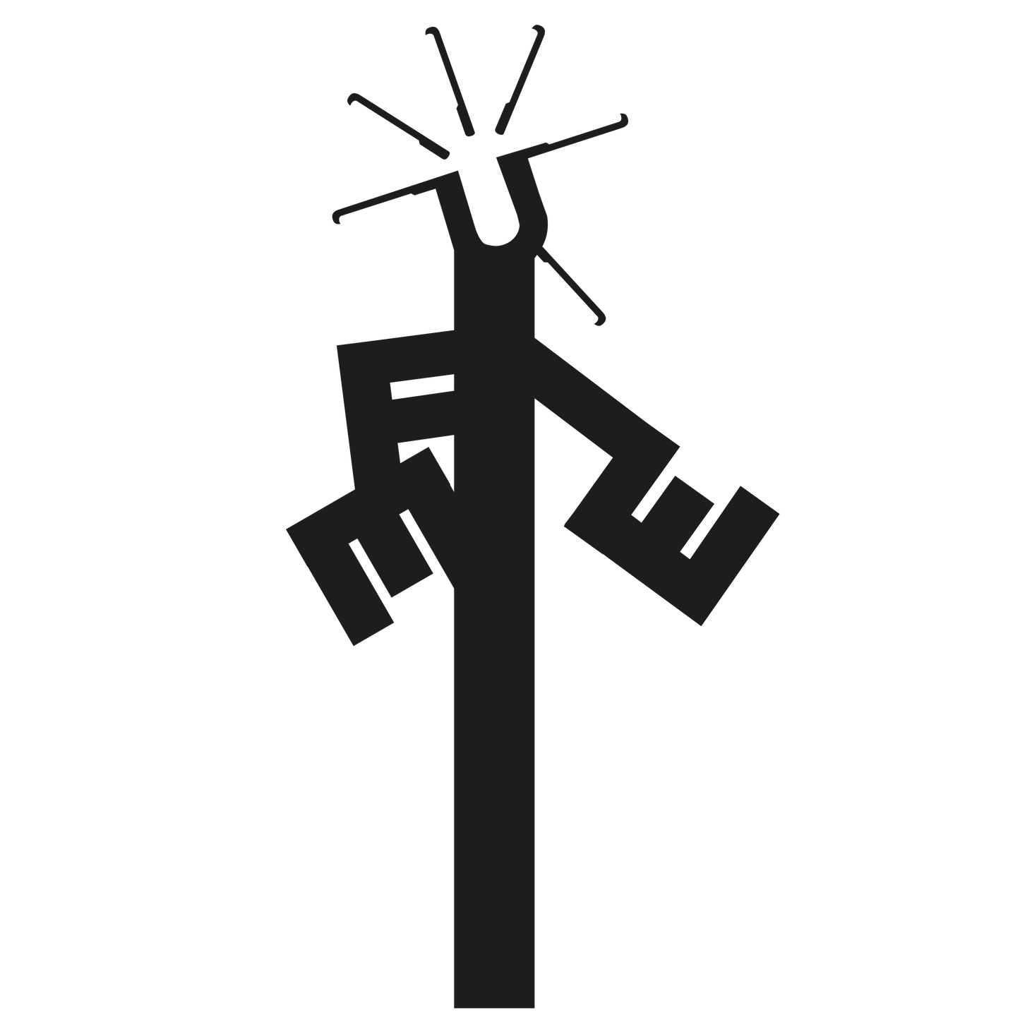 Typografische Figur aus Buchstaben – Moderner Wandschmuck aus Aluverbund